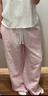 优衣库麻混纺舒适长裤女装常规款/休闲裤26春夏新款482246 11 粉红色 XS 实拍图