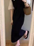 丹珠娜（DanZhuNa）连衣裙子女夏季2026新款女装学院风法式穿搭套装小个子衬衫裙子女 白色上衣+黑色裙子 M 实拍图