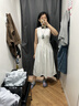 优衣库常规款女装拼接收腰连衣裙/无袖裙子百搭26春夏新款484887 00 白色 M 实拍图