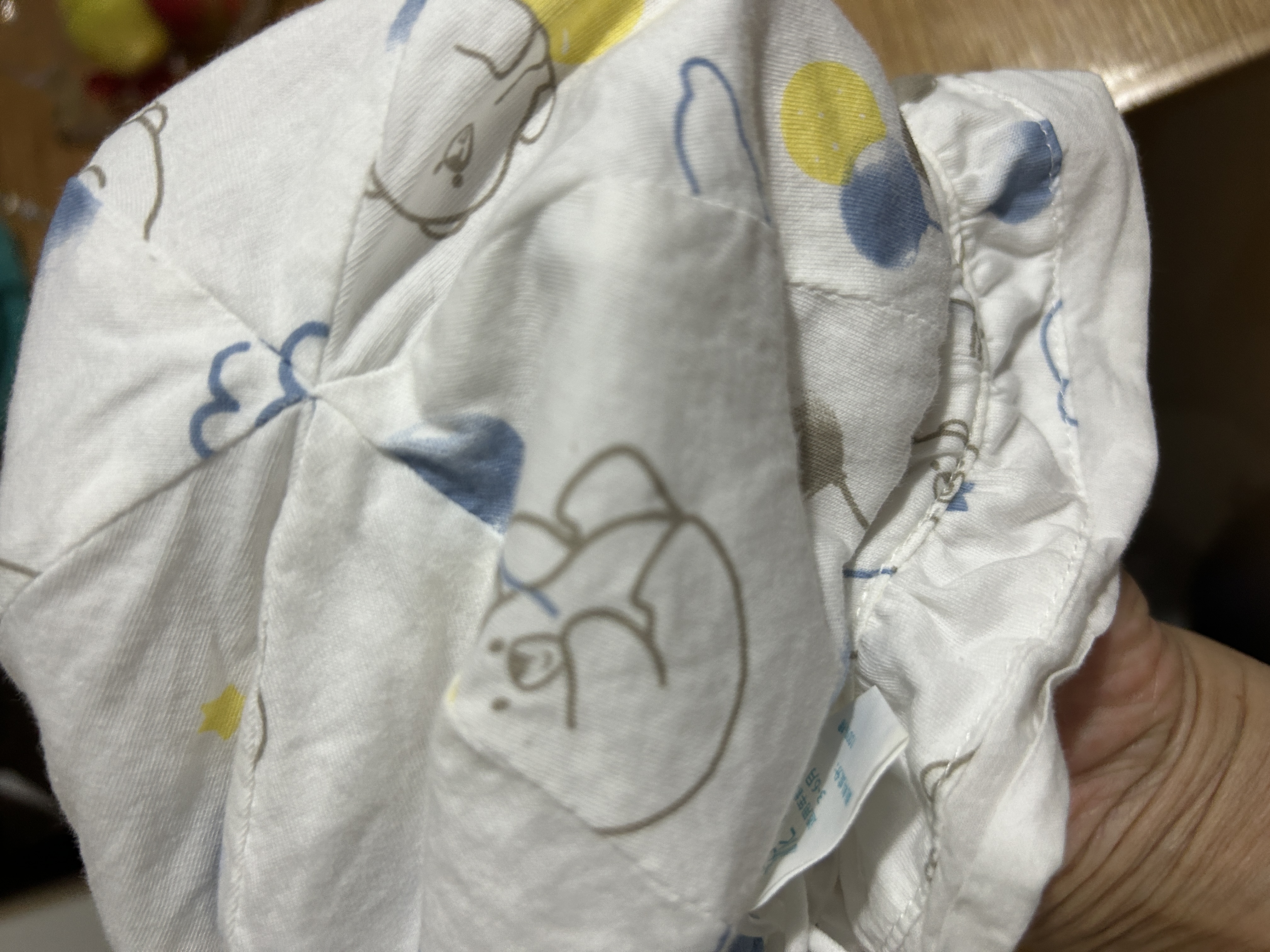 汤尼倍儿婴儿帽子夏款薄款新生儿太阳帽防晒纯棉可调节男女宝宝渔夫遮阳帽 气球小熊（夏季款） 3-6个月(帽围44cm) 实拍图