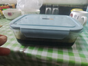 欣美雅（xinmeiya）带盖玻璃保鲜盒冰箱专用大容量食物收纳盒泡菜罐子透明大号密封盒 湖蓝1500ml 实拍图