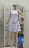 UR2025春季新款女摩登气质褶皱收腰显瘦无袖连衣裙UYY750030 实拍图