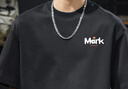 马克华菲（MARK FAIRWHALE）短袖男士夏季潮牌休闲短袖T恤男宽松重磅220g纯棉男装 深灰色 2XL 实拍图