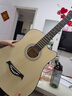 维卡斯（WEIKASI）民谣吉他初学者木吉他单板新手入门练习琴guitar吉它学生男女乐器 38英寸纯黑色+礼包【初学推荐】 实拍图