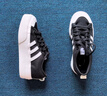 adidas NIZZA PLATFORM厚底增高运动帆布鞋女阿迪达斯三叶草 一号黑/白   36 实拍图