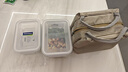 GLASSLOCK进口钢化玻璃保鲜盒微波炉专用加热饭盒密封两件套带分隔便当包 实拍图