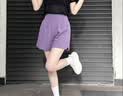 徽格儿（phigeer）高腰宽松运动短裤女专业训练健身五分裤夏季2026新款跑步休闲裤子 藤紫色五分裤 M 实拍图