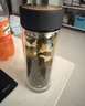 富光 男女士双层玻璃杯 高硼硅玻璃304茶隔水杯子 带茶隔泡茶杯500ml 实拍图
