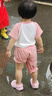 妙翡儿童夏季纯棉短袖套装中小童半袖短裤男宝女宝装夏装宝宝恤0-7岁 亮粉小猫套装 100 身高在85-95之间 尺码偏小 实拍图