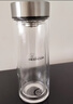 希诺抗菌玻璃杯双层防烫办公车载水杯男高档泡茶杯子XN-9607KT 410ml 实拍图