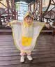 牧萌儿童雨衣男女童幼儿园宝宝防水雨披带书包位小童雨具 小黄鸭 S 实拍图