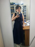 优衣库棉麻条纹层叠连衣裙/无袖女装/裙子26春夏新款484787 69 藏青色 M 实拍图