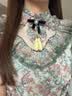 LULUALWAYS我爱露露夏季优雅浪漫飘逸气质女神范长款连衣裙 浅绿色 S 实拍图