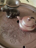 正扬紫砂茶盘手工紫砂茶盘功夫茶具圆形茶台紫砂干泡储水盘茶船茶托 14英寸紫砂双龙戏珠  紫色色 实拍图