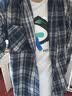 CLOR格子长袖衬衫男士春秋季潮流ins宽松休闲衬衣外套CLCX04藏青2XL 实拍图
