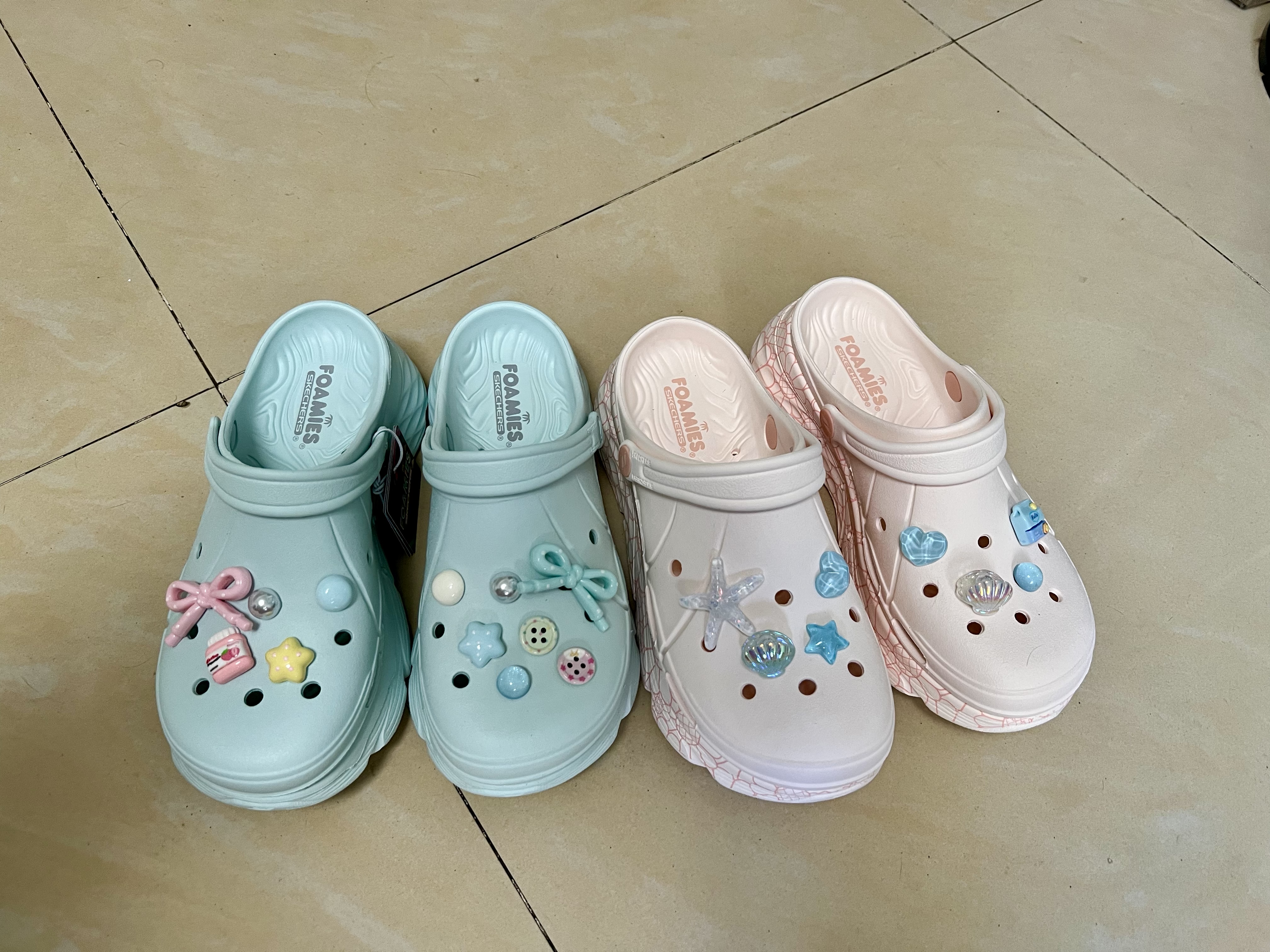 斯凯奇（Skechers）洞洞鞋女士夏季凉拖鞋泡泡鞋厚底增高外穿沙滩鞋踩屎感 实拍图
