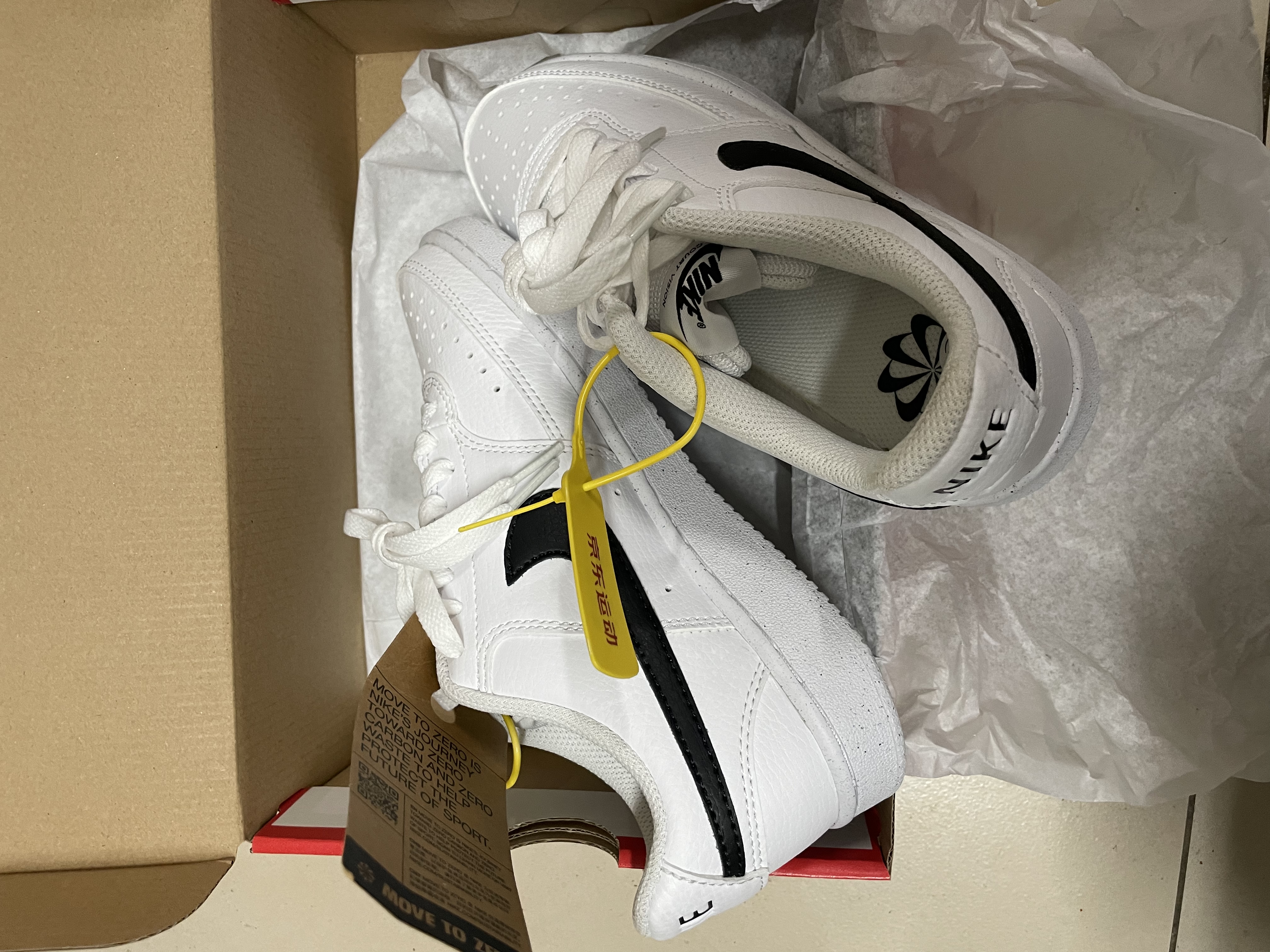 耐克NIKE运动板鞋女缓震COURT VISION运动鞋DH3158-101白黑36 实拍图