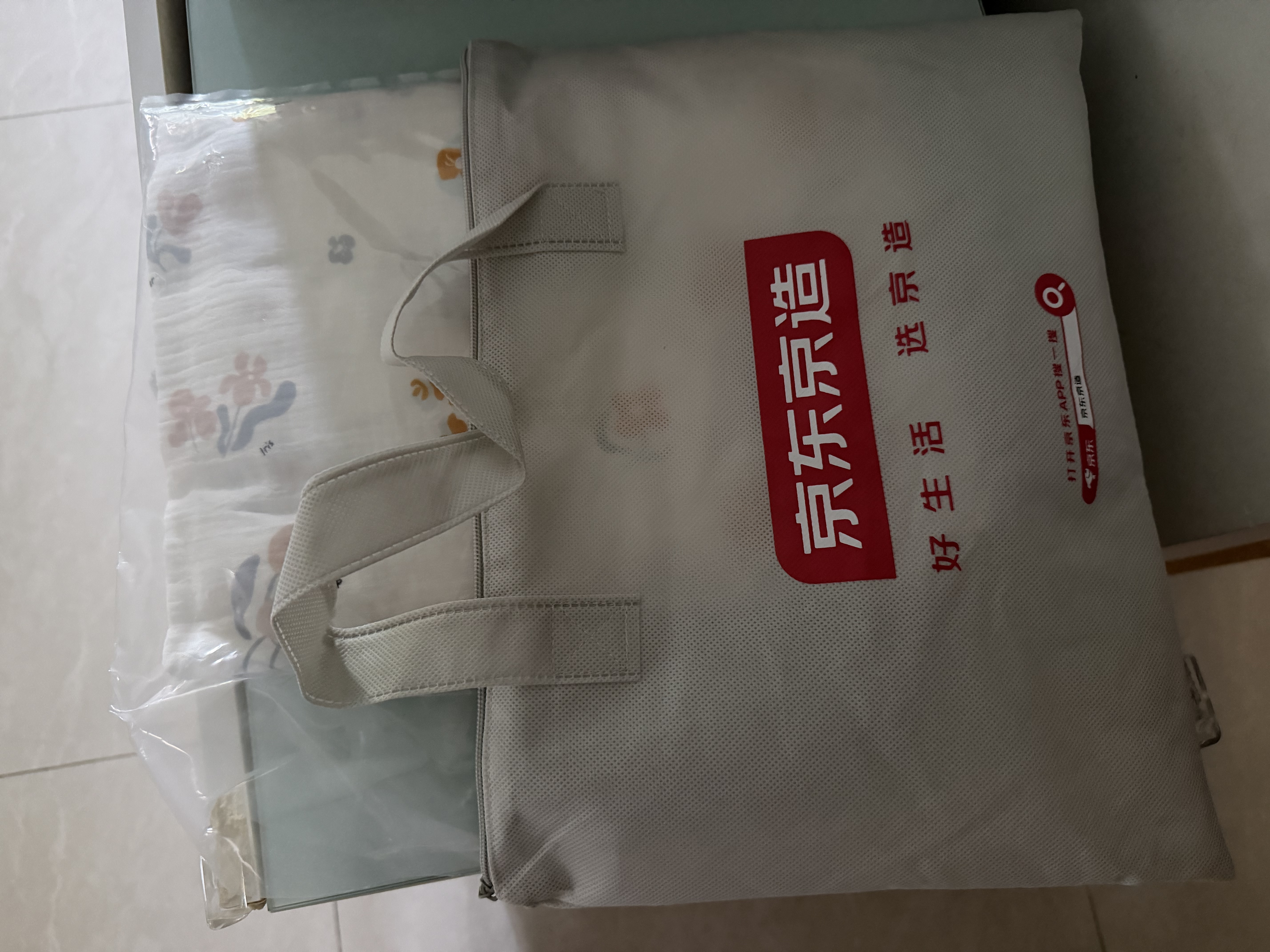 京东京造全棉双层纱布毯100%纯棉毛巾被A类宝宝婴儿盖毯空调被夏凉被 小花 实拍图