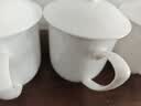京东京造 茶杯 陶瓷泡茶水杯子办公室会议杯带盖纯白可定制 360ml 10只装 实拍图