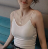 俞兆林小吊带背心女带胸垫一体美背内搭外穿打底海边上衣春夏白色 实拍图