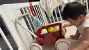 kidpop婴儿学步车多功能实木手推车可调速防侧翻儿童玩具周岁礼物复古红 实拍图