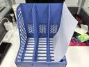 得力（deli）文件框文件架办公室用品多层文件夹档案收纳筐书架立式文件格桌面文具资料收纳栏篮盘盒置物架书立 三联-经典蓝【标签款】 实拍图