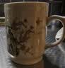 家用办公陶瓷杯大茶缸新中式桌面马克杯会议室酒店带盖喝水杯茶杯 描金线—办公杯（花开富贵）（双线） 400ml 实拍图