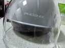 凤凰（phoenix）国标3C认证电动车摩托车头盔复古款TK708蓝灰色 双形态帽檐瓢盔双镜片半盔男女士均码 实拍图