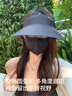 目丸防晒帽女防紫外线遮阳帽男遮脸太阳帽子大帽檐骑车跑步夏季空顶帽 浅灰色无痕 实拍图