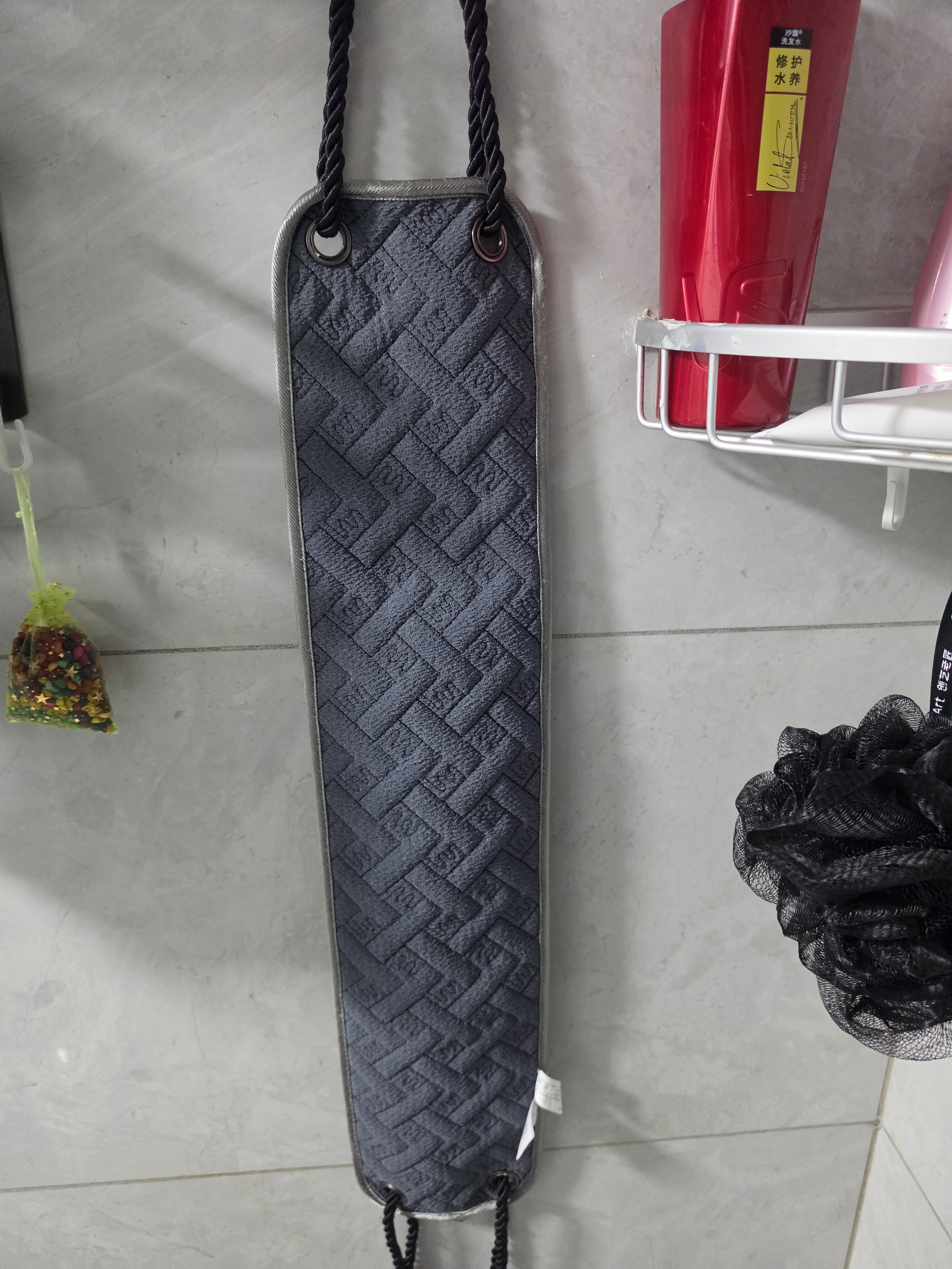 Creative art搓澡巾男士专用强力去污搓澡神器后背不求人沐浴球搓背巾挂钩四件 实拍图