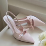 CHARLES&KEITH缎面蝴蝶结尖头高跟凉鞋女生日礼物送女友CK1-60361556 Light Pink浅粉色 37 实拍图
