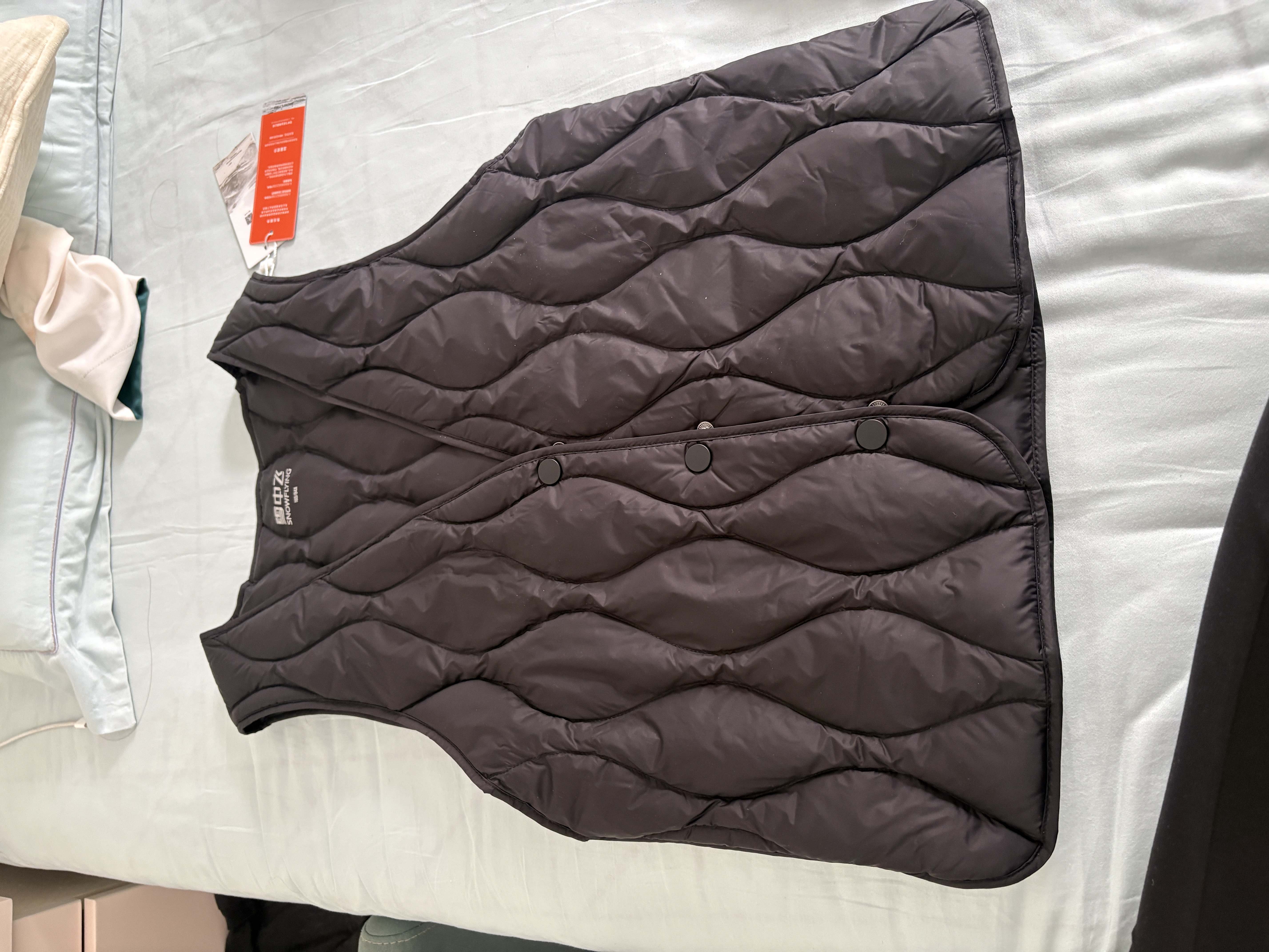 雪中飞经典新款V领轻薄显瘦羽绒马甲女士羽绒服轻盈蓬松保暖时尚 实拍图