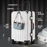 欧遥高颜值铝框行李箱可坐人男女学生潮流大容量拉杆箱加厚密码旅行箱 白色【铆钉加固铝合金款】 22英寸 【短期出行】 实拍图
