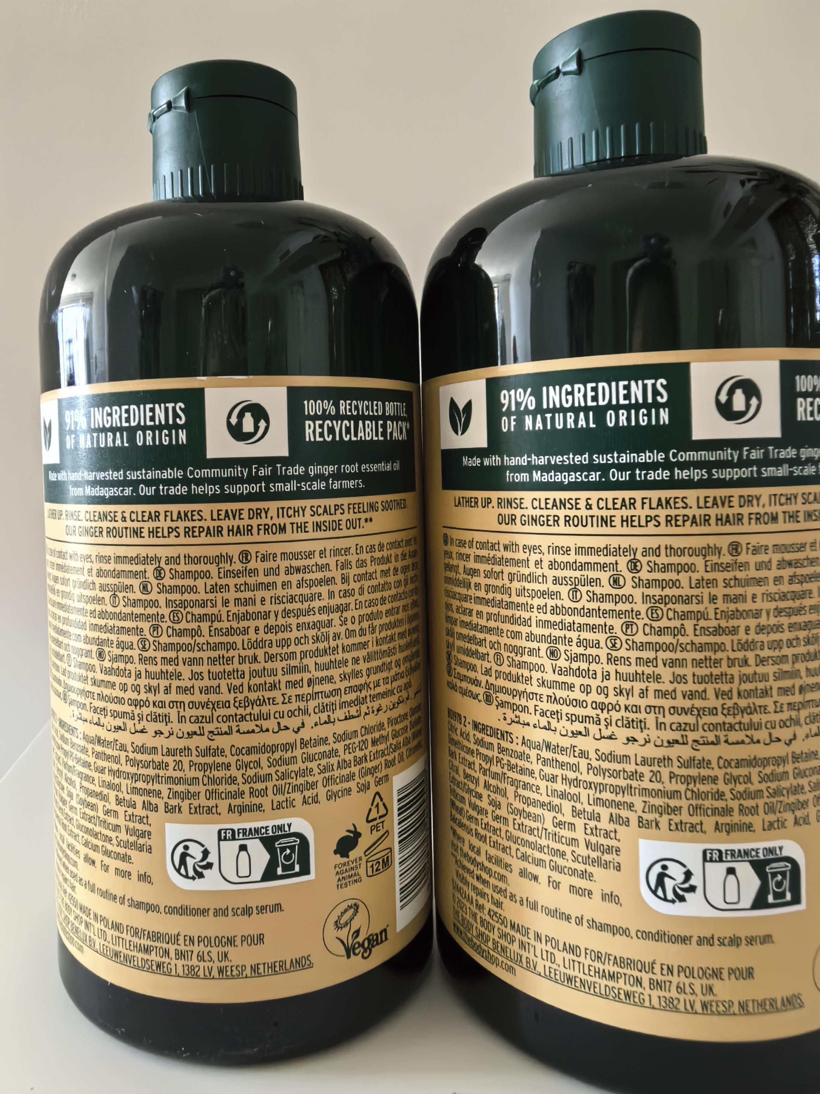 美体小铺（The Body Shop）生姜洗发水400ml*2洗头膏去屑控油防脱英国进口 实拍图