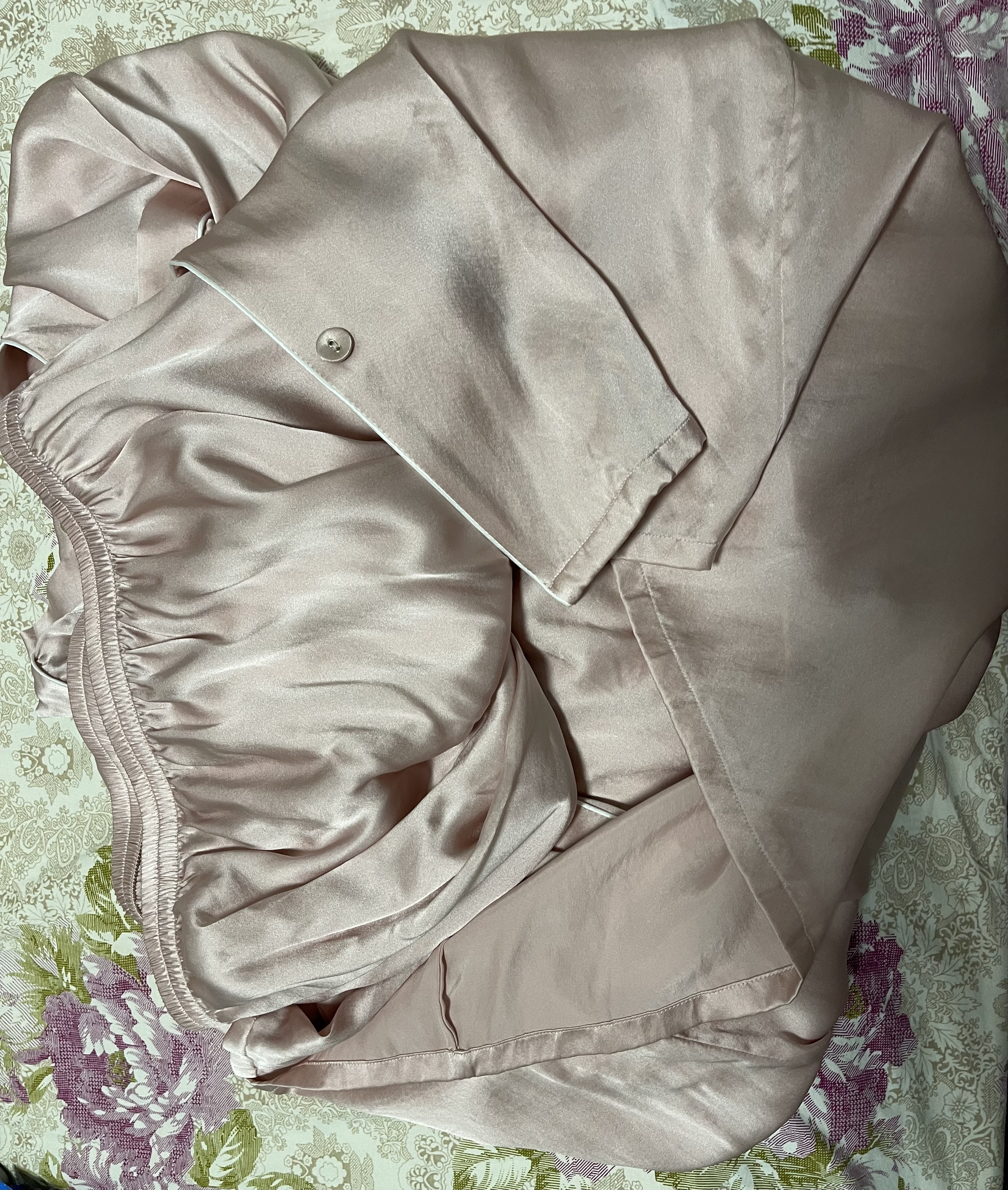 丝界真丝睡衣女100%桑蚕丝简约纯色凉感情侣家居服礼物七夕情人节礼物 实拍图