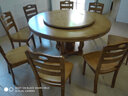 慕凰风语实木餐桌中式大圆桌餐桌家用火锅桌餐桌椅组合酒店饭桌餐厅家具 1.6米一桌+12椅配转盘 实拍图