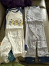 舒贝怡2件装婴儿衣服满月新生儿连体衣周岁宝宝爬服春夏纯棉哈衣藏青80 实拍图