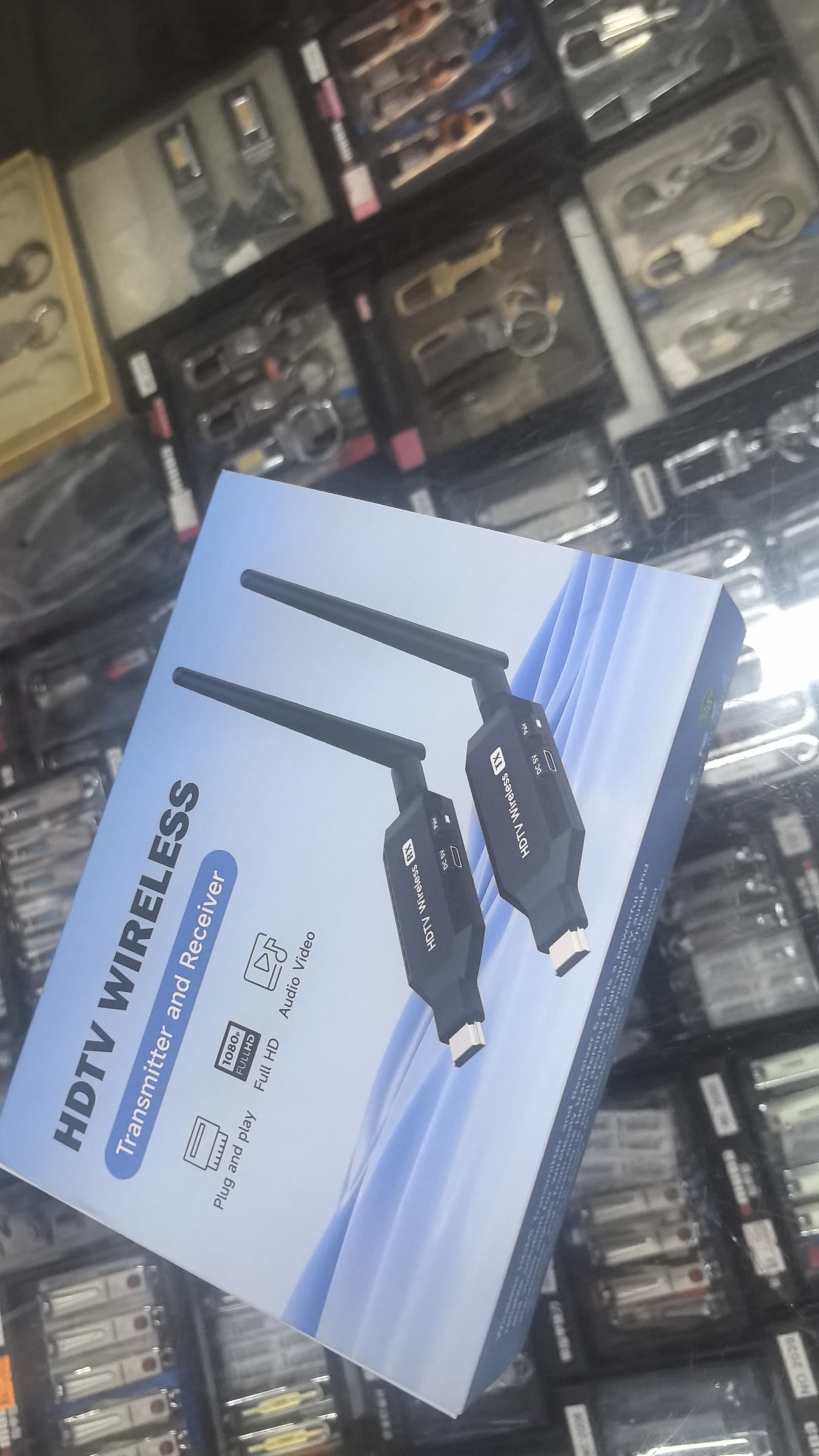 睛虹威无线传输同屏器投屏器监控录像机顶盒hdmi延长器电脑投屏器1080P 50米无线1发射器+1接收器（B款） 实拍图