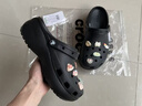 卡骆驰（CROCS）白鹿同款云朵洞洞鞋|206750 黑色-001 37/38(240mm) 实拍图