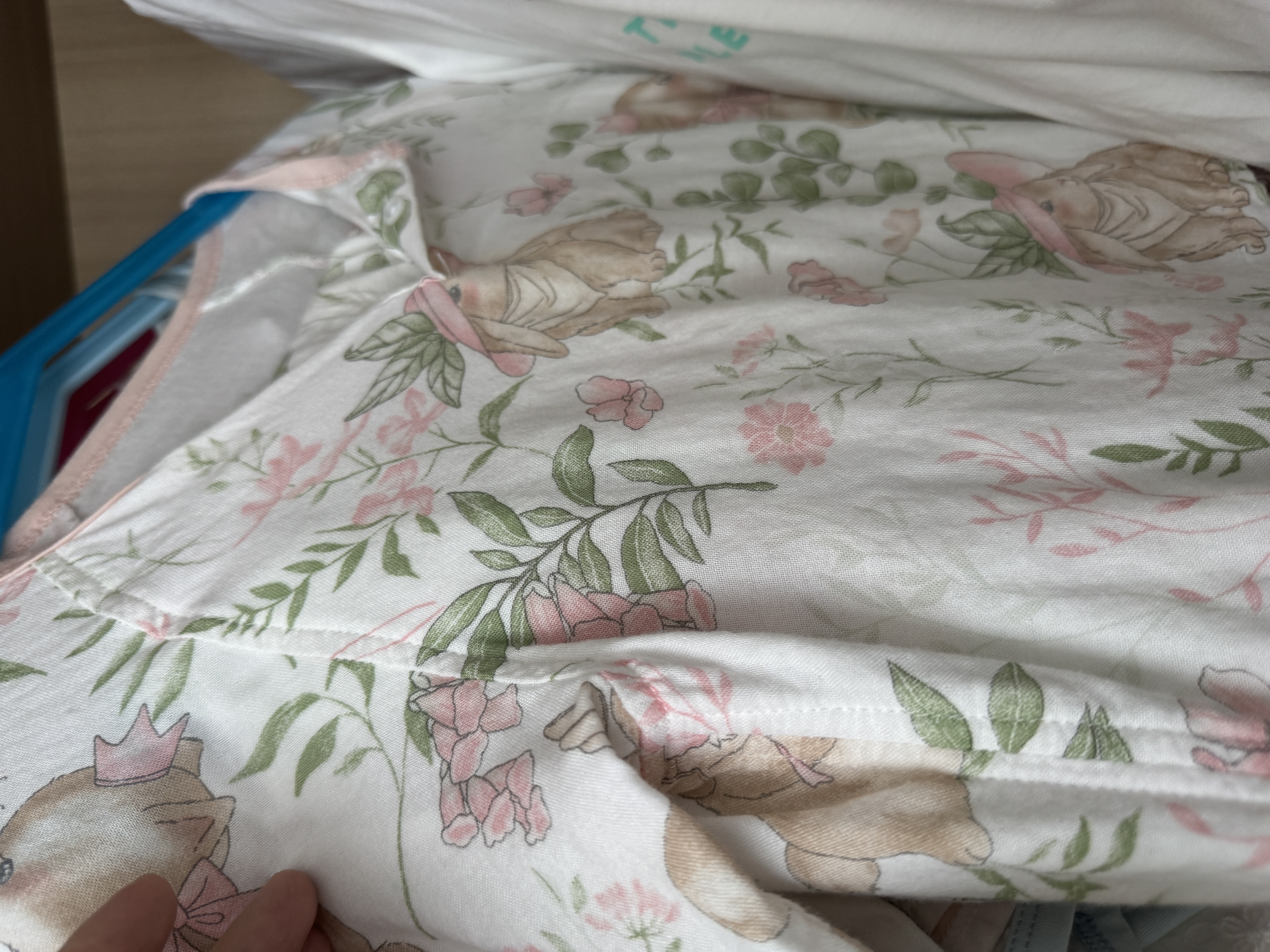 威尔贝鲁（WELLBER）儿童睡衣家居服男女童竹棉纱布家居服两件套装樱野兔兔长袖90 实拍图