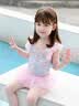佑游儿童泳衣女孩泡温泉泳衣小童婴幼儿连体游泳三件套31605美人鱼M 实拍图