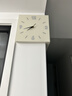 金画板客厅转角时钟万年历电子钟双面挂钟现代简约创意壁灯拐角挂墙钟表 奶油白B款--加灯/感应开关（无需留线款，送专用电源） 12英寸/30cmx30cmx30cm 实拍图