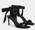 CHARLES&KEITH一字带缎面蝴蝶结绑带高跟凉鞋子女鞋生日礼物送女友CK1-61720177 BLACK TEXTURED黑色纹理 38 实拍图