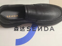 森达休闲皮鞋男牛皮软面一脚蹬套脚懒人鞋商务正装鞋JDZ03DM4 黑色 41 实拍图