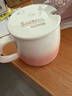 贝瑟斯马克杯 陶瓷杯喝儿童水杯子咖啡杯樱花浮雕杯带盖家用儿童水杯子 实拍图
