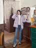 波司登（BOSIDENG）冬季羽绒羽绒服女士加厚90绒鹅绒连帽商场同款时尚百搭休闲外套 【店长推荐】冰穹提花紫9ER2 XS 155/80A 体重约100斤以内 实拍图