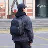 Calvin KleinJeans男士休闲通勤校园风满版ck压印字母拉链大容量双肩包礼物 HH2622UB1-太空黑 OS 实拍图