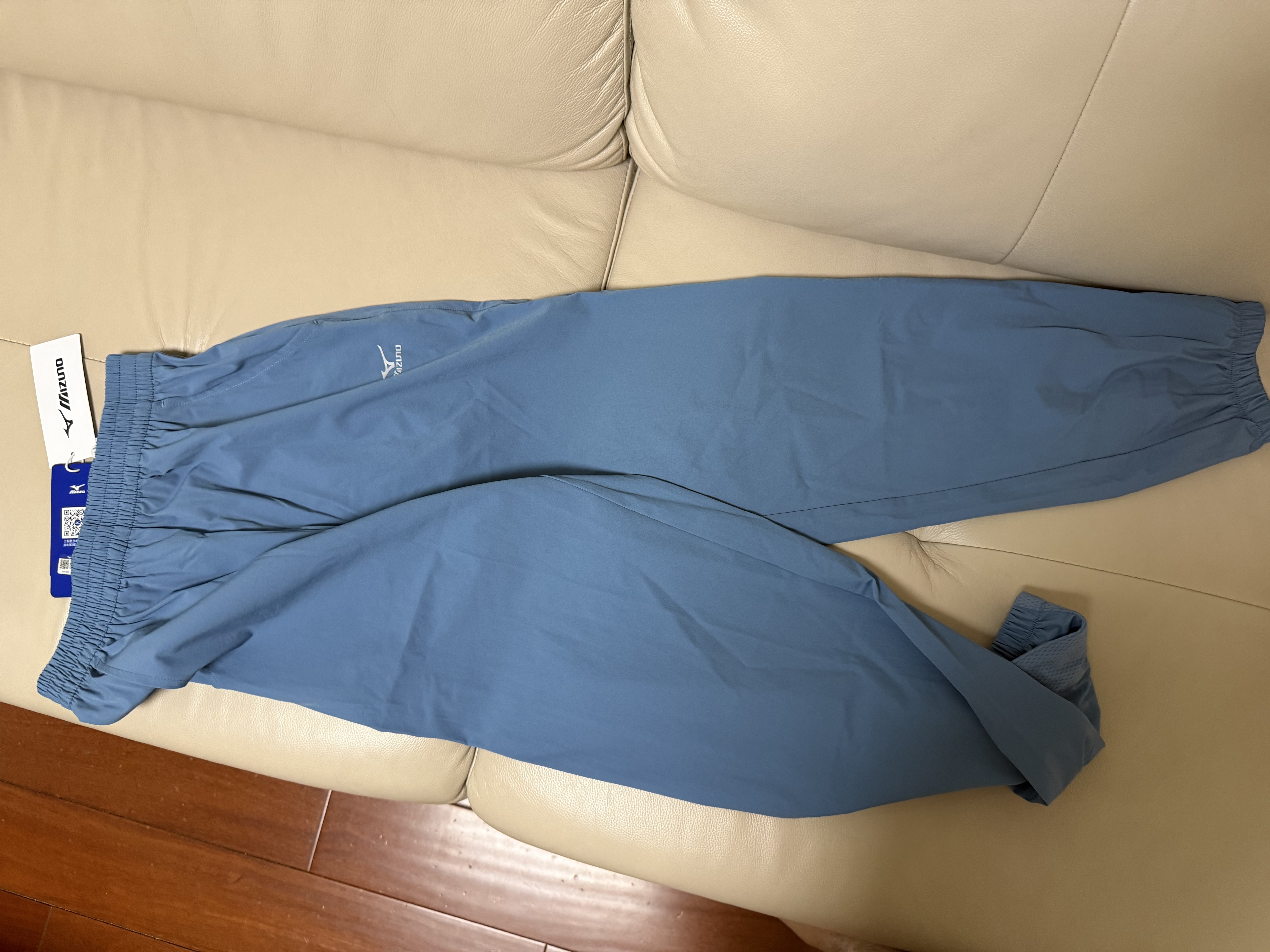 美津浓（MIZUNO）儿童运动长裤男2026年夏季薄款童装男女童中大童速干防蚊透气裤子 牛仔蓝色 160 实拍图