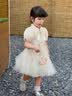 G.duck公主裙女童连衣裙新中式儿童裙子夏装2026新款女孩旗袍生日礼服 米白色 100 （建议身高90cm 3-4岁）cm 实拍图