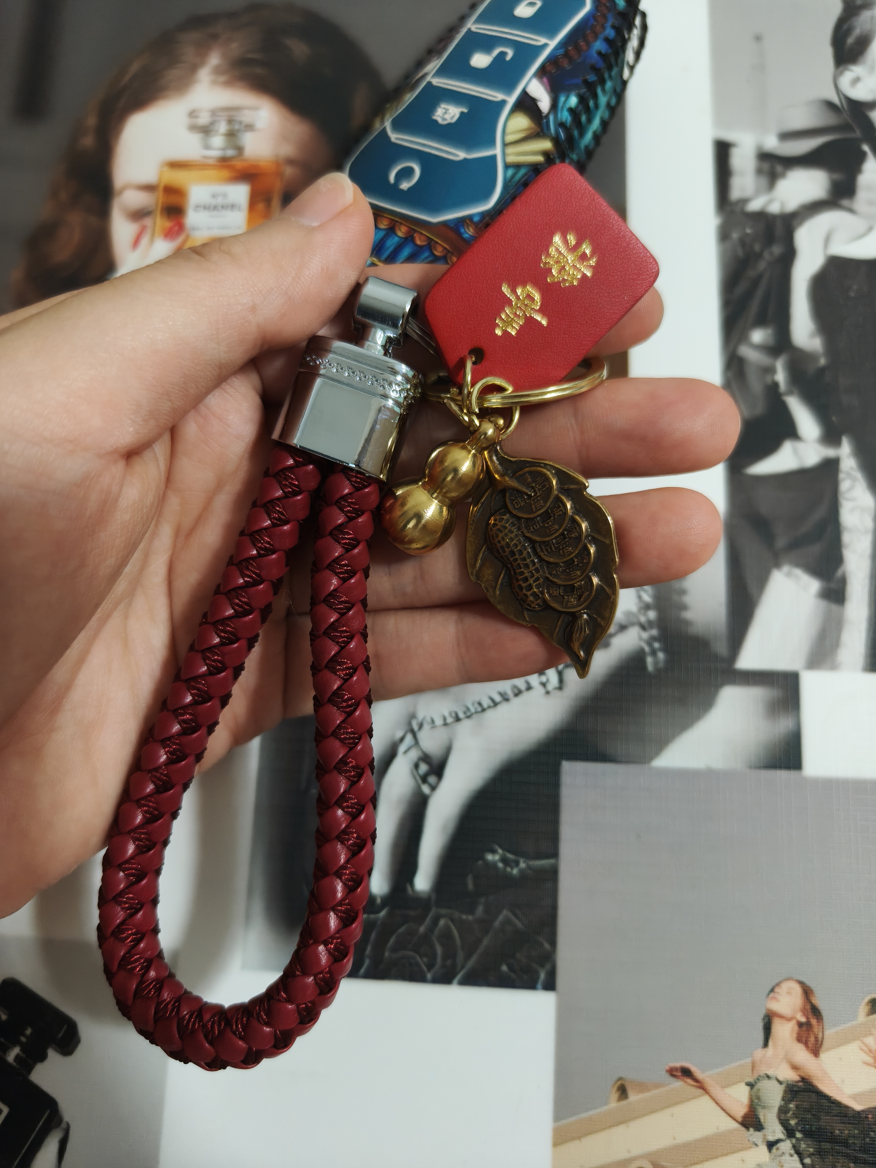 范爷家一叶生财汽车钥匙扣男女黄铜葫芦钥匙扣平安汽车钥匙创意挂件装饰 实拍图